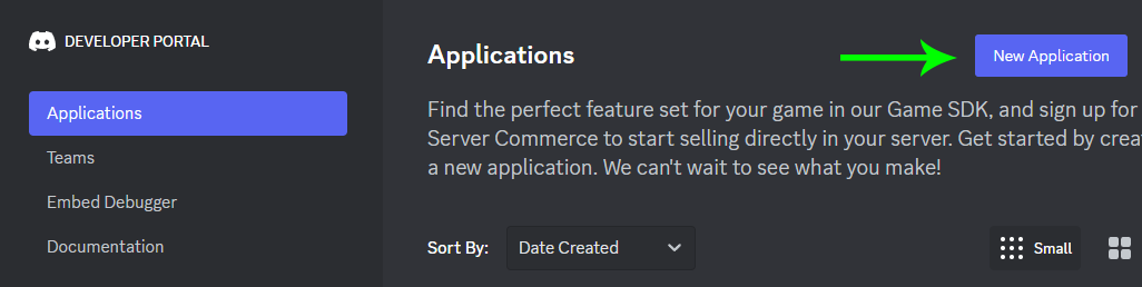 New Application Button